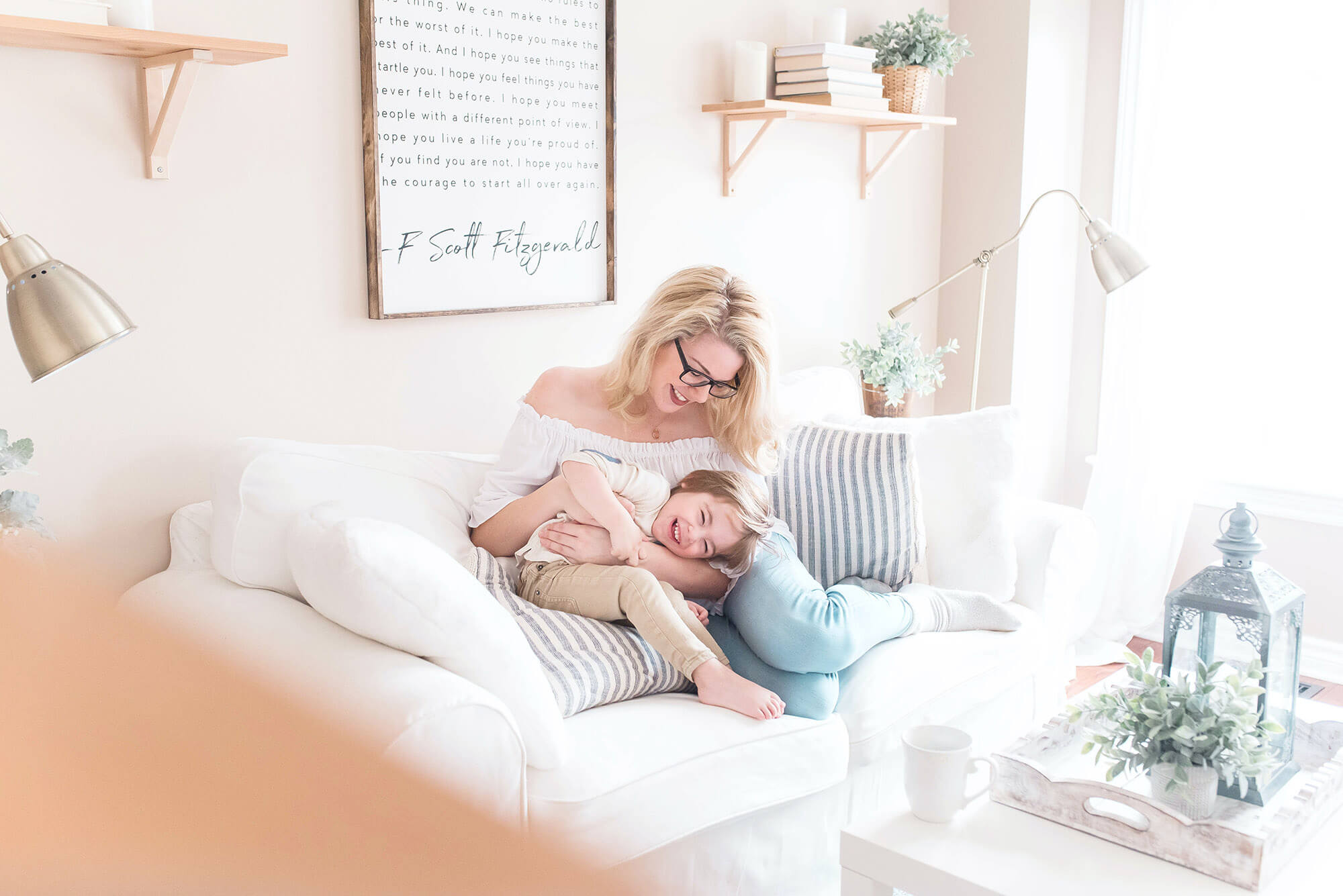 Mom and Toddler Laughing